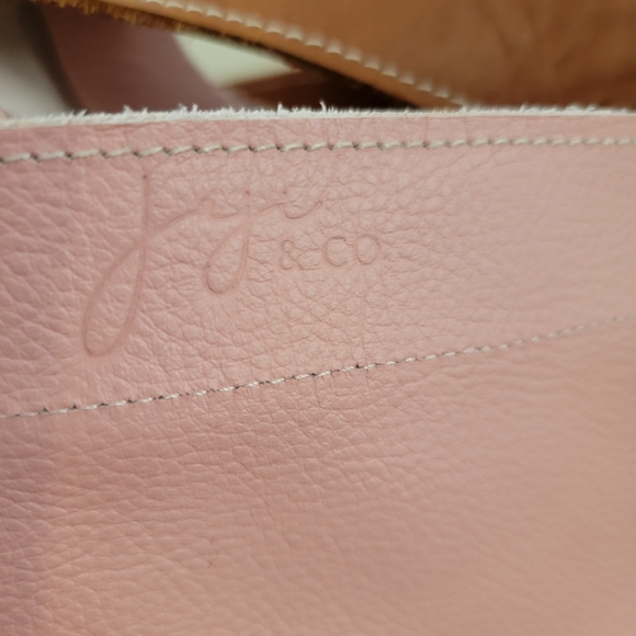 Joji & Co. Santa Cruz Pink & Brown Leather Tote Bag Purse - Picture 11 of 16